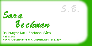 sara beckman business card